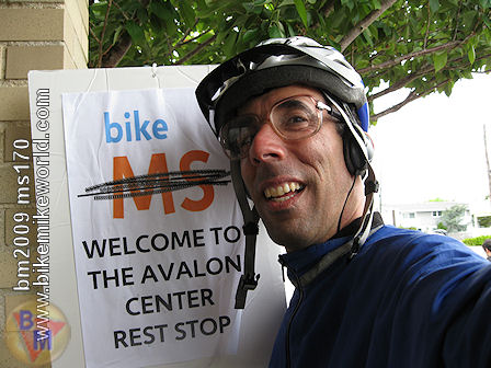 Mike with the Welcome sign