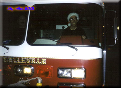 Big Mike driving fire truck